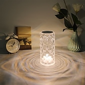 cheap Decorative Lights-Crystal Light Lamp Color Changing Lamps Table Lamp with Touch Control Diamond LED Night Light Rechargeable Rose Romantic Date Lighting Decor for Festival, Home, Restaurant, Bar