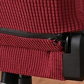 abordables Funda para silla de oficina-Funda para silla de oficina dividida, funda para silla de juego, color burdeos, elástica, lavable, funda para silla de ordenador, para sillón, silla giratoria, silla de juego, silla de jefe de
