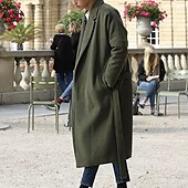 preiswerte Herren-Blazer &amp; -Anzüge-Herren Wintermantel Mantel Geschäft Casual Herbst Winter Polyester Windundurchlässig warm halten Oberbekleidung Bekleidung Stilvoll Brautkleider schlicht nicht druckbar Einfarbig Tasche Kargen