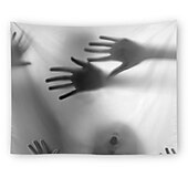 billige halloween veggtepper-halloween fest veggteppe kunst dekor teppe gardin hengende hjem soverom dekorasjon polyester spøkelse skrekk skygge halloween dekorasjoner