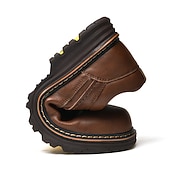 baratos Sapatos Casuais com Cadarço-Homens Oxfords Tênis de trabalho Vintage Negócio Clássico Diário Escritório e Carreira Couro Prova-de-Água Antiderrapante Com Cadarço Preto Marron Outono Inverno