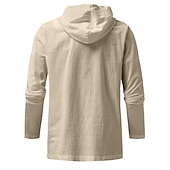 preiswerte Freizeithemden für Herren-Herren Hemd Sommerhemd Strandhemd Feste Farbe Strasse Casual Schwarz Weiß Blau Khaki Langarm Mit Kapuze Sommer Bekleidung