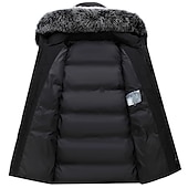 お買い得  メンズダウン＆パーカー-男性用 ダウン パッド入り スポーツ・アウトドア 冬 ポリエステル 保温 防風 高通気性 耐摩耗性 レギュラー ブルー・グリーン グリーングレー ブラック ベスト