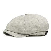billiga Huvudbonader för herrar-Herr Basker Newsboy-keps Svart Khaki grön Linné 1920-talets mode Retro Formell Kontor Dagligen Enfärgad / vanlig färg Fritid