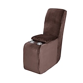 cheap Recliner Chair Cover-Additional Console Recliner Covers for The L Shape Sectional Burgundy Recliner Sofa Covers Velvet Stretch Additional Console Cover for Reclining L Shape Sofa Cover Thick Soft Washable