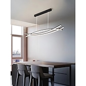 cheap Line Design-100 cm LED Pendant Light Line Design Metal Artistic Style Modern Chandelier Modern Simple Nordic Minimalist Light Luxury Restaurant Long Bar Table Dining Room 110-120V 220-240V