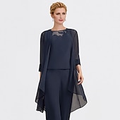 baratos envoltórios da mãe-xale&amp;amp;wrap mulheres wrap mãe convidada do casamento envolve puro elegante 3/4 comprimento manga chiffon casamento envolve com renda para festa noite todas as estações vestido para impressionar 2025