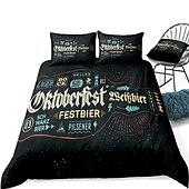 economico Set copripiumino-Set copripiumino oktoberfest in 3 pezzi set biancheria da letto per hotel copripiumino include 1 copripiumino, 2 federe per matrimoniale/regina/re (1 federa per doppia/singola)