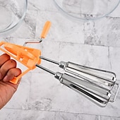 billiga Äggverktyg-handvevad halvautomatisk multifunktionell roterande manuell äggvisp mixer rostfritt stål kök äggvisp bakverktyg kökstillbehör visp mixer