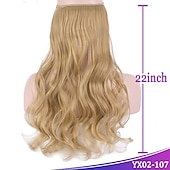 cheap Clip in Extensions-Curly Synthetic Hair 22 inch Hair Extension Fishing Line Hair 1pc / pack Adjustable Women&#039;s Girls&#039;