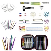 abordables coser y tejer y ganchillo-100 Uds ganchos de ganchillo de aluminio tejido artesanal suéter juego de agujas de coser