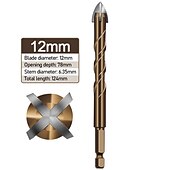 cheap Drill Bit Set-Cross Hexagon Tile Glass Cement Metal Ceramic Wood Plastic Hole Saw Triangle Alloy Drill Bit Size  6mm 8mm 10mm 12mm