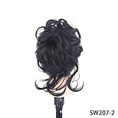 economico Chignon-commercio estero fibra chimica sintetica lazy catch clip capelli anello bocciolo di fiore testa a sfera ragazza naturale soffice barba lunga moda parrucca