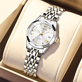 levne Quartz hodinky-OLEVS Dámské Křemenný Diamant kreativita Minimalistický Wristwatch Svítící Kalendář datum VODĚODOLNÝ Nerez Hodinky
