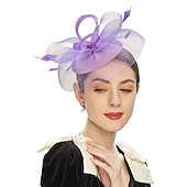 economico Fascinator-fascinators Piume Cappello Portapillole Matrimonio Kentucky Derby Coppa di Melbourne cocktail Astco reale Fiore Elegante Con Colore Puro Copricapo Copricapo