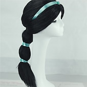 abordables Perruques de personnages de films-perruque princesse du désert femme perruque synthétique standard ondulée avec frange perruque très longue a29 cheveux synthétiques femme douce facile à porter mode blonde rose rouge perruques de