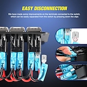 cheap Car Charger-4 Gang Rocker Switch Panel 5Pin On Off Toggle Switch Aluminum Holder 12V 24V Dash Pre-Wired Blue Green Red Backlit Switches for Automotive Cars Marine Boats RVs Truck