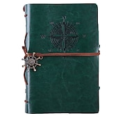 cheap Notebooks &amp; Planners-Travel Journal Notebooks Vintage PU Leather Note Book Quality Paper No Lines Thick and Smooth to Write in A6 Refillable Notebook 7 by 5 Inches 80 Sheets, Back to School Gift