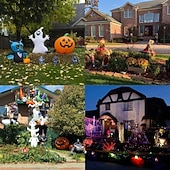 billige Halloween utendørs-utendørs solcelledrevne gresskarlys halloween dekorativ sti lys for hage hage plen landskap ferie lys 1/2 stk
