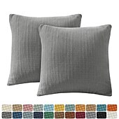 cheap Textured Throw Pillows-Decorative Toss Pillows Coolest Pillows Pack of 2 Check Corn Design Throw Pillow Covers Square 45*45cm for Bedroom Livingroom