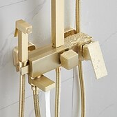 abordables Robinets de douche-Robinet de douche, système de douche Système de pommeau de douche à effet pluie Ensemble de massage à jet corporel - Douchette incluse