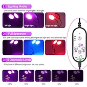 お買い得  植物育成ライト-1/2 個成長ライト led フルスペクトル phytolamps usb 成長ライトとタイマー制御デスクトップクリップ phyto ランプ植物のための苗花成長ボックス