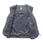 billiga Herrars fiskeväst-Herr Väst Gilet Fiskeväst Vandringsväst Ärmlös väst Gilet Jacka Utomhus Gata Helgdag Dagliga kläder Streetwear Elegant och modernt Sommar Vår Ficka Polyester Andningsfunktion Snabb tork Ren färg