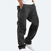 economico Pantaloni cargo-Per uomo Pantaloni cargo Coulisse sulle gambe Tinta unica Ripstop Traspirante Fine settimana Abbigliamento di strada Classico Informale Nero Giallo