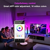 Недорогие Умный ночной свет-Bluetooth APP WiFi светодиодная умная лампа Лента RGB Атмосферное освещение Музыкальная синхронизация 12 режимов TV Wall Компьютерная игровая комната Декоративный ночник