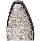 levne Cowboy &amp; Western Boots-dámské vintage westernové kovbojské boty zdobené drahokamy, vyšívaný kožený design pro svatby a zvláštní příležitosti