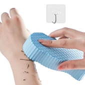 cheap Bathroom Gadgets-Bath Body Shower Sponge Scrub with Self-adhesive Hook Spa Scrub Exfoliator Dead Skin Remover for Adults Children Elasticity Reusable Shower Brush Skin Cleaner