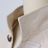 cheap Men's Trench Coat-Men's Coat Cosplay Costumes Theme Party Cosplay with Pockets Spring Fall Solid Color Artistic / Retro Punk Fashion Stand Collar Long Black White Blue Jacket