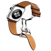 economico Cinturini per Apple Watch-Compatibile con Cinturino dell&#039;Apple Watch 38mm 40mm 41mm 42mm 44mm 45mm 49mm Lusso Regolabili Fibbia in acciaio inossidabile Vera pelle Cinturino di ricambio per iwatch Serie Ultra 8 7 6 5 4 3 2 1 SE