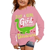Girls' 3D Animal Dinosaur Letter T shirt Long Sleeve 3D Print Fall Winter Active Fashion Daily Kids 3-12 Years Outdoor Daily Regular Fit cheap Girl's 3D Animals-Girls' 3D Animal Dinosaur Letter T shirt Long Sleeve 3D Print Fall Winter Active Fashion Daily Kids 3-12 Years Outdoor Daily Regular Fit