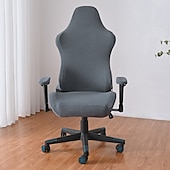abordables Funda para silla de oficina-Funda para silla de oficina dividida, funda para silla de juego, color burdeos, elástica, lavable, funda para silla de ordenador, para sillón, silla giratoria, silla de juego, silla de jefe de