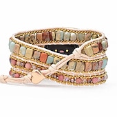 tanie Paski do zegarków Fitbit-Inteligentny pasek do zegarka Kompatybilny z Fitbit Versa 3 / Sense Versa / Versa 2 / Versa Lite / Versa SE Tkanina Korálky Inteligentny zegarek Pasek Wielowarstwowy Paciorki Regulowany Ręcznie