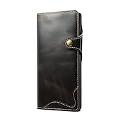 economico Cover Samsung-Custodia per telefono per Samsung Galaxy S24 S23 S22 S21 S20 Plus Ultra Note 20 Ultra Custodia a tutto corpo Porta schede in pelle colorata solida Vera pelle