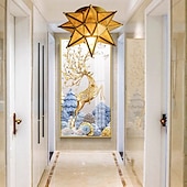 voordelige Plafondlampen-led ceilling licht messing moravische ster lamp inbouw colloid lamp zaad glazen kap boho marokkaanse plafondlamp keuken entree
