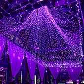 お買い得  プラグイン式電源-屋外クリスマスウィンドウライト 3x3m-300led プラグイン 8 モードカーテンライト 9 色リモートコントロールウィンドウ壁掛けライト クリスマスの装飾のための暖かい白 rgb 寝室の結婚式のパーティーガーデン屋内