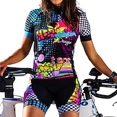 Χαμηλού Κόστους Γυναικεία ρούχα τριάθλου-Γυναικεία Μακρυμάνικο Φανέλα και σορτς ποδηλασίας Ολόσωμη στολή για τρίαθλο Καλοκαίρι Σπαντέξ Πολυεστέρας Μαύρο / Κόκκινο Πράσινο Μαύρο Πουά Καρό Ποδήλατο Ρούχα σύνολα 3D Pad / Ελαστικό / Αθλητικό