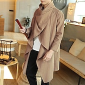 preiswerte Herren-Blazer &amp; -Anzüge-Herren Wintermantel übergangsjacke Trenchcoat Umhang / Capes Urlaub Geschäft Frühling Herbst Baumwollmischung Schnelltrocknend Leicht Oberbekleidung Bekleidung Streetwear Stilvoll ohne Druck Einfarbig