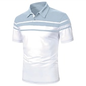 billiga Klassisk pikétröja för män-Herr POLO Shirt Golftröja Utomhus Företag Klassisk Kort ärm Mode Designer Färgblock Randig Klassisk Stil Sommar Vår Normal Svart Marinblå Blå Brun Grön Grå POLO Shirt