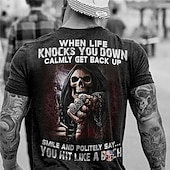 Men's Skull Graphic Prints T Shirt Graphic Tee Funny T Shirts Distressed T Shirt Short Sleeve T shirt 3D Print Crew Neck Shirt Vintage Sports Designer Outdoor Street Daily Black Summer Clothing3