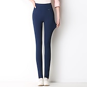 economico Leggings semplici-Per donna Normale Pantaloni Ghette Di tendenza Lunghezza intera Vita alta Tinta unica Fasciante in vita Sollevamento dei glutei Comfort Elasticizzato Giornaliero Per uscire Nero Bianco Vino Blu Reale