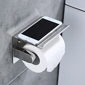 お買い得  トイレットペーパーホルダー-多機能トイレット ペーパー ラック 304 ステンレス鋼ロール ペーパー タオル ラック大/小ミラー明るい明るい色