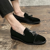 abordables Semi-formel-mocassins en velours vert pour hommes avec détails à pompons – chaussures élégantes à enfiler pour événements formels, mariages et fêtes