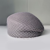 baratos Chapéu de Festa-Estilo vintage Elegante Algodão Chapéus / Chapéu com Cor Pura / Tule 1pç Ocasião Especial / Festa / Noite / Copa Melbourne Capacete