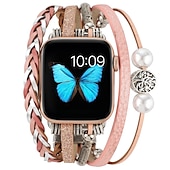 billiga Apple Watch-band-Smyckesarmband Kompatibel med Apple Watch klockband 38mm 40mm 41mm 42mm 44mm 45mm 49mm Lyx PU-läder Ersättningsurband för iwatch Series Ultra 8 7 6 5 4 3 2 1 SE