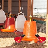 cheap Fishes-5pcs Automatic Chicken Waterer Cups Plastic Backyards Chicken Water Feeder Poultry Water Drinking Cups Bowls Float Style Feed