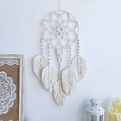 halpa Alennus $30:een-käsin kudottu unesieppari kuvakudos puuvillaköysi tee itse materiaali laukku makuuhuoneen sängyn vieressä seinäripustin höyhen kotimajoitus pehmeä sisustus